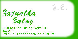 hajnalka balog business card